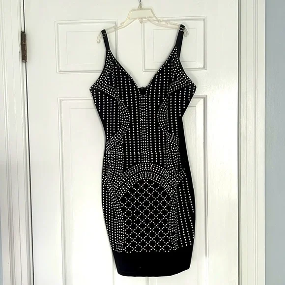 Dresses | Black Bedazzled Formalcocktailparty Dress | Poshmark